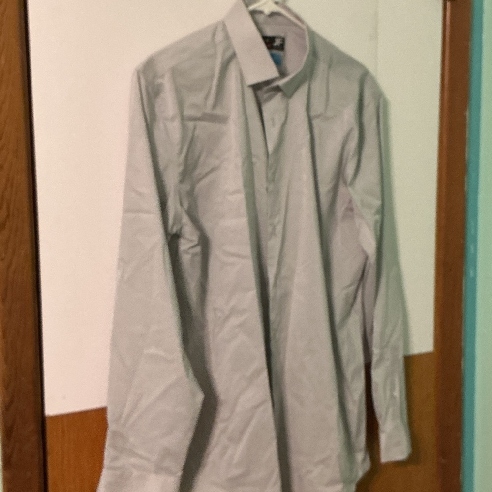 JF J.Ferrar Light Gray Dress Shirt